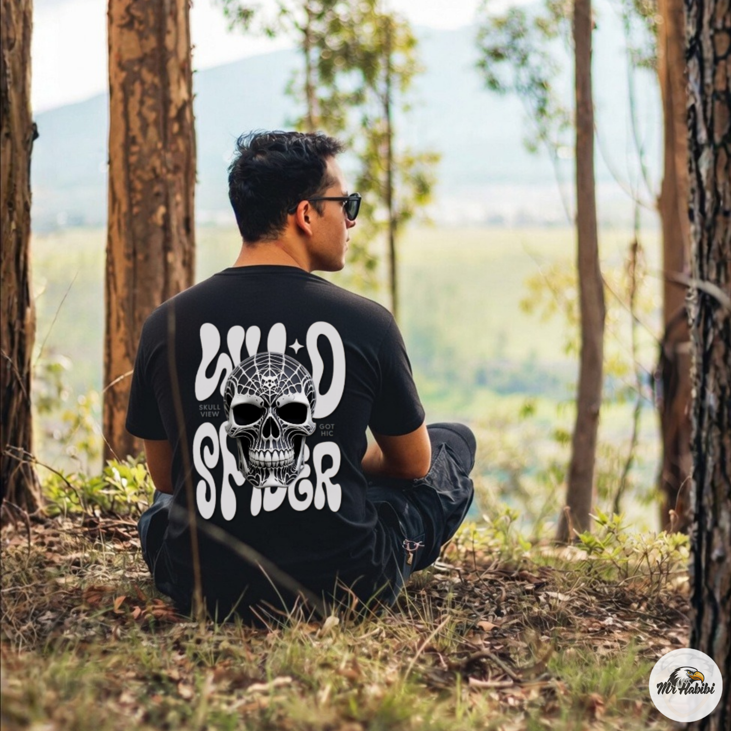 Spider Web Skull Gothic Streetwear T-Shirt