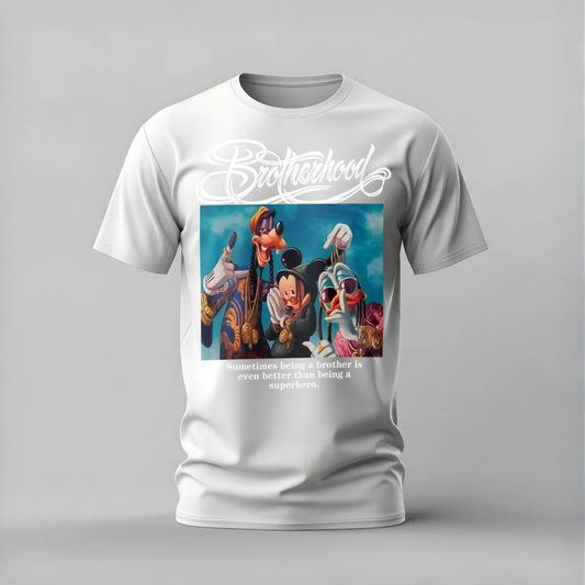 BROTHERHOOD Mickey Goofy Donald Graphic T-Shirt