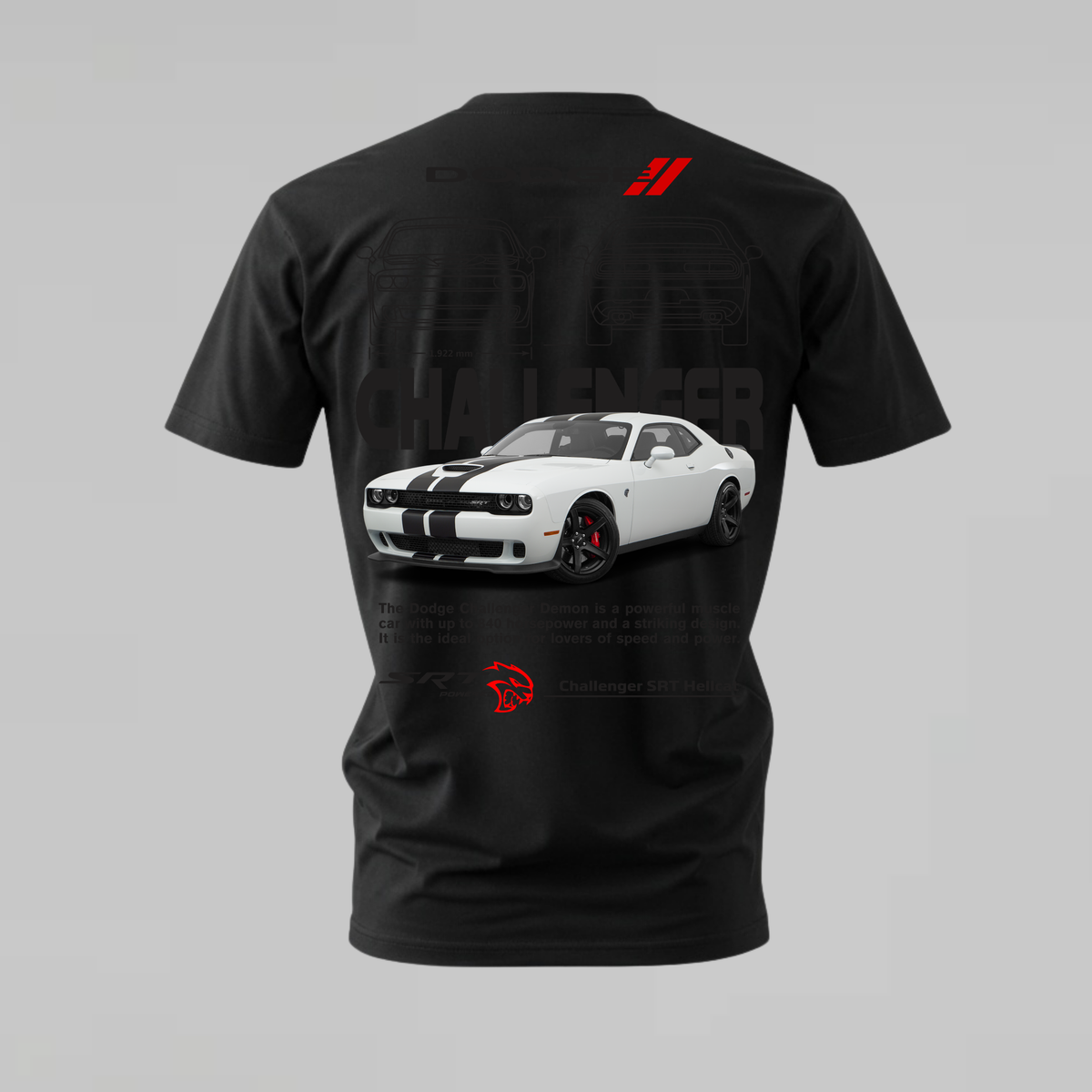 DODGE CHALLENGER WHITE Graphic T-Shirt