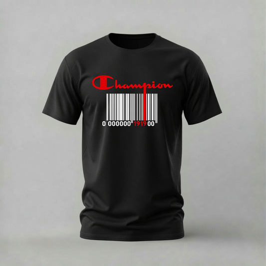 CHAMPION Barcode Logo Graphic T-Shirt
