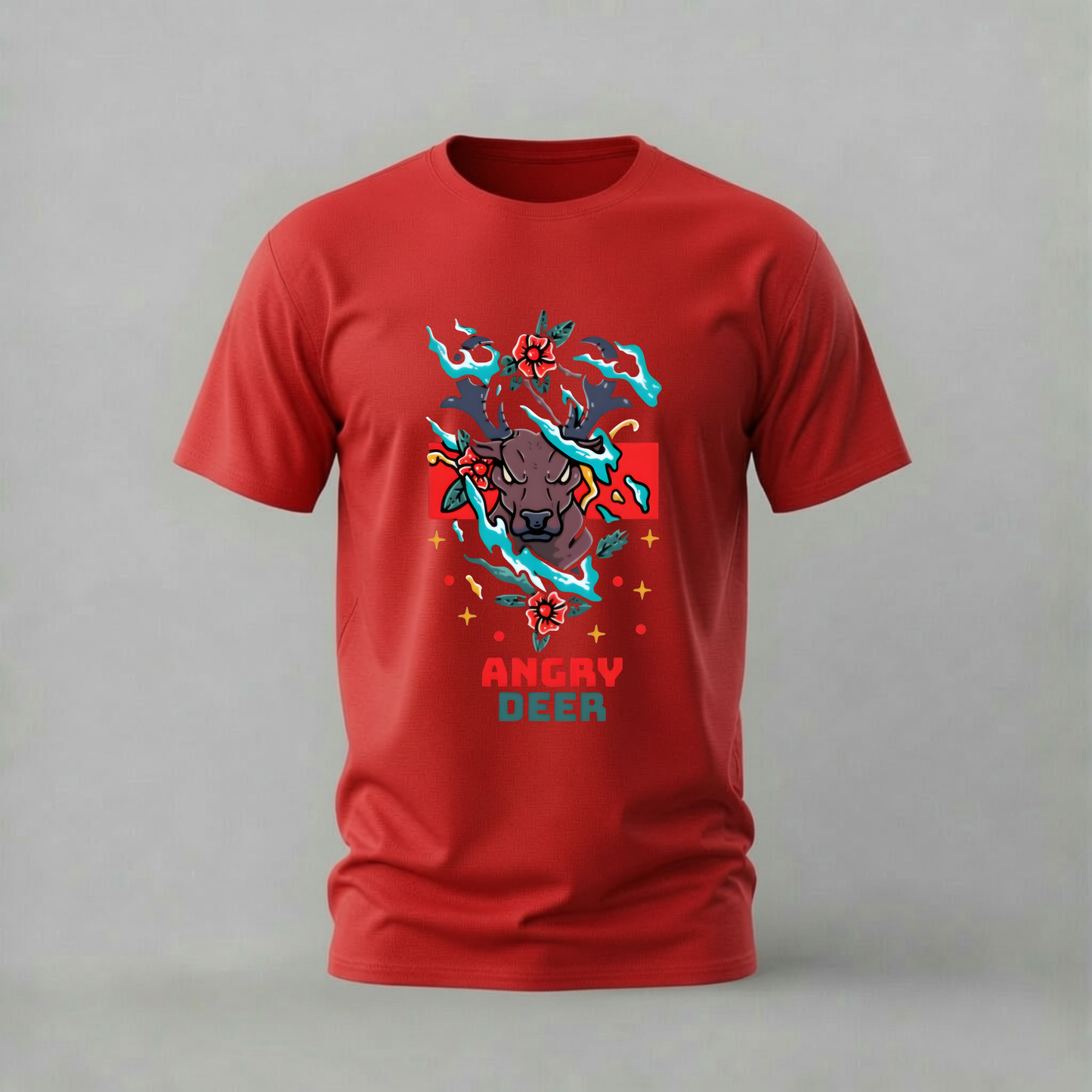 ANGRY DEER Graphic T-Shirt