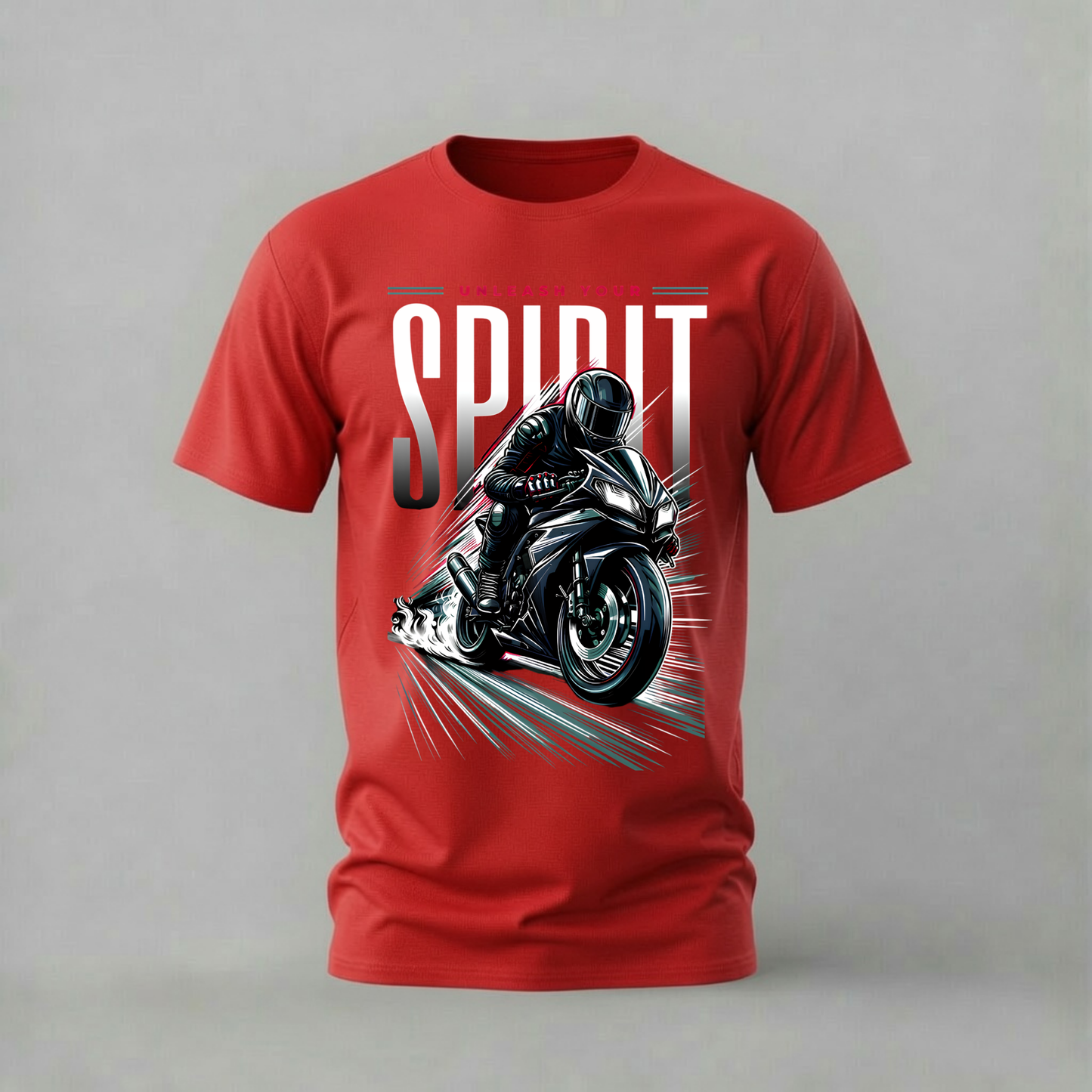 UNLEASH YOUR SPIRIT Motorcycle Graphic T-Shirt