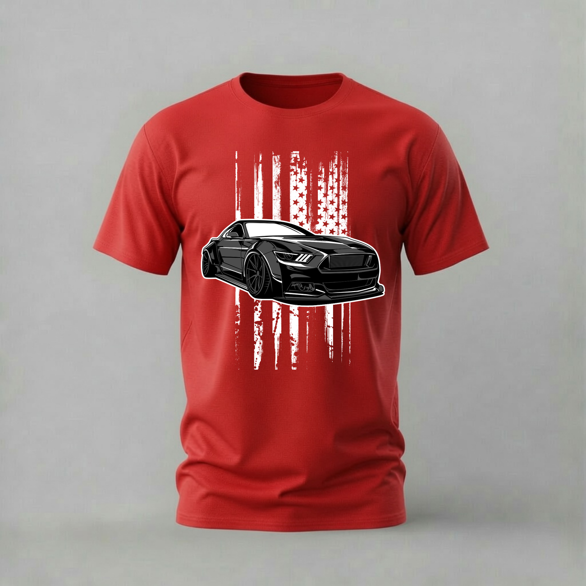 BLACK MUSTANG FLAG Graphic T-Shirt