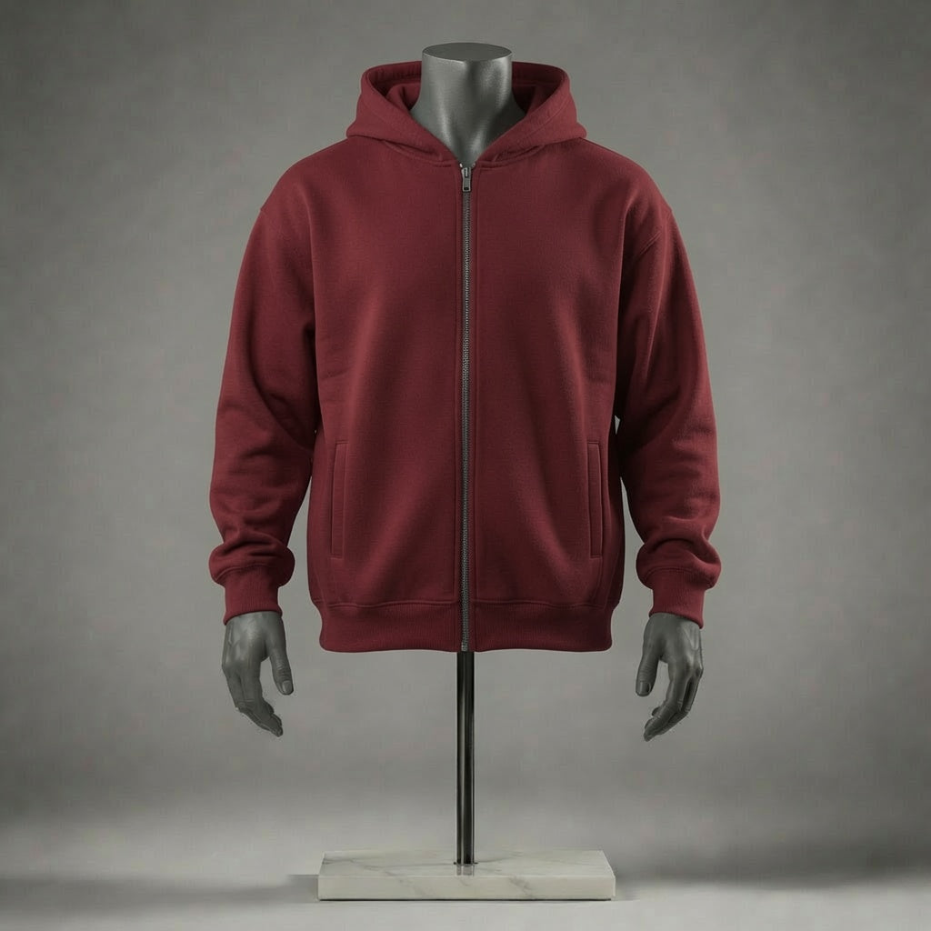Plain Zipper Hoodie