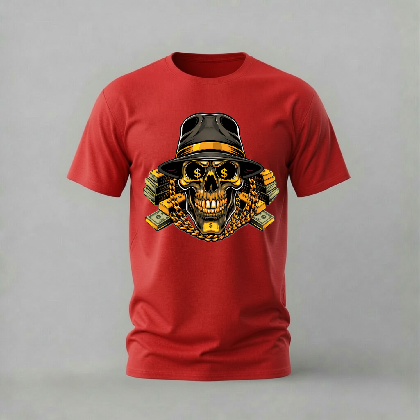 MONEY SKULL Graphic T-Shirt