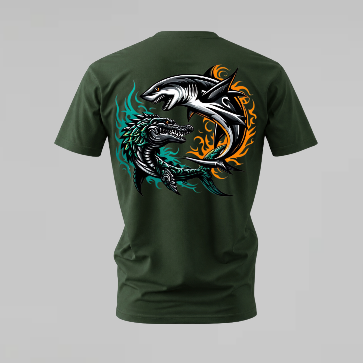 SHARK & CROCODILE Dual Graphic T-Shirt