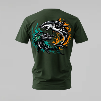 SHARK & CROCODILE Dual Graphic T-Shirt