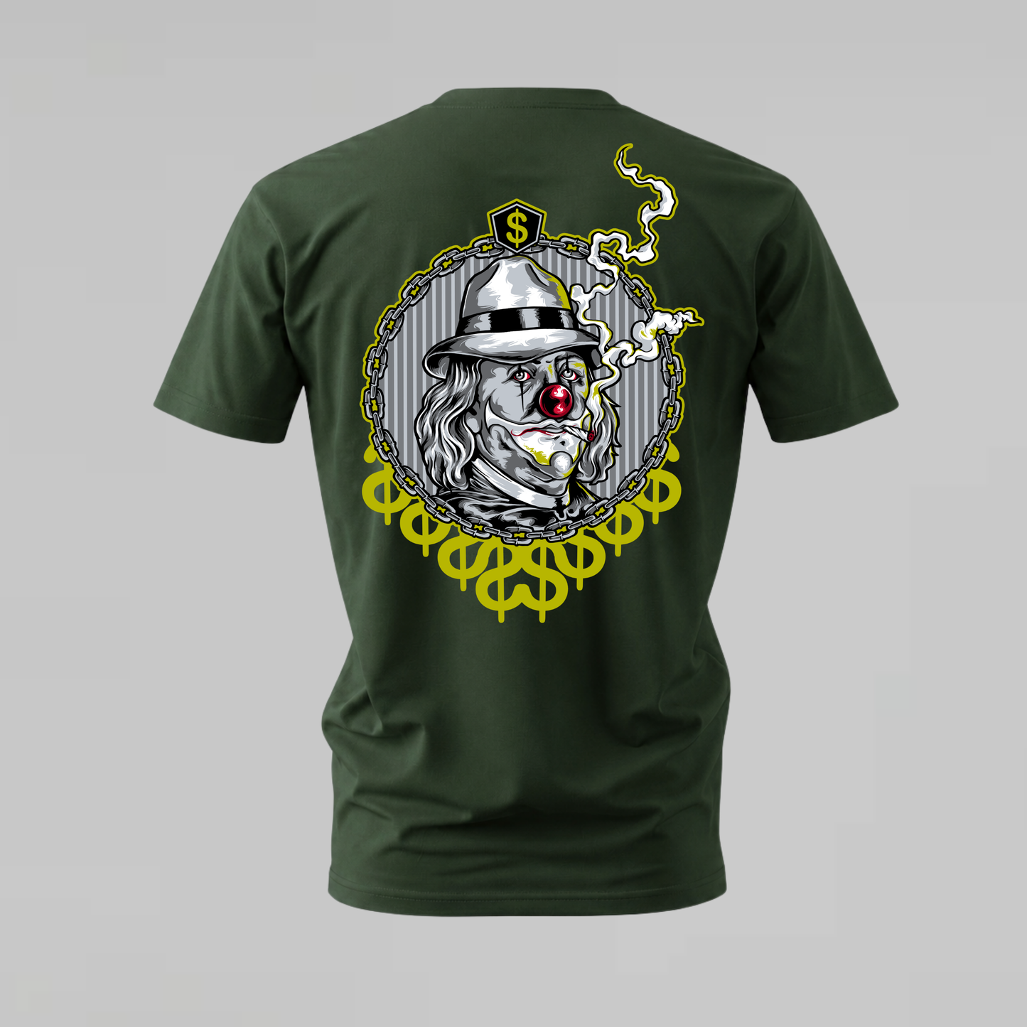 GANGSTER CLOWN Dollar Graphic T-Shirt