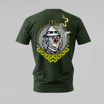GANGSTER CLOWN Dollar Graphic T-Shirt