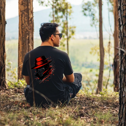 Mystery Man Red Hat Splatter T-Shirt