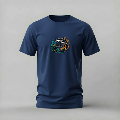 SHARK & CROCODILE Dual Graphic T-Shirt