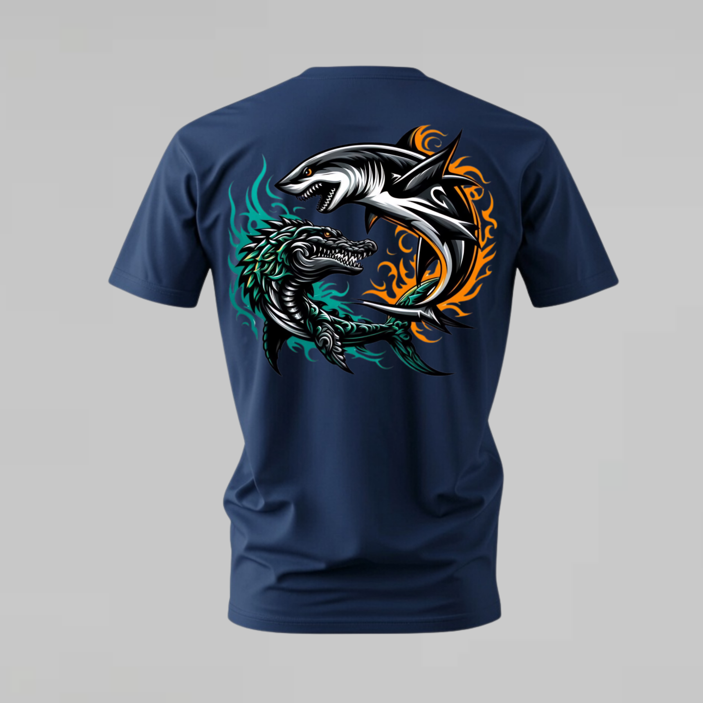 SHARK & CROCODILE Dual Graphic T-Shirt