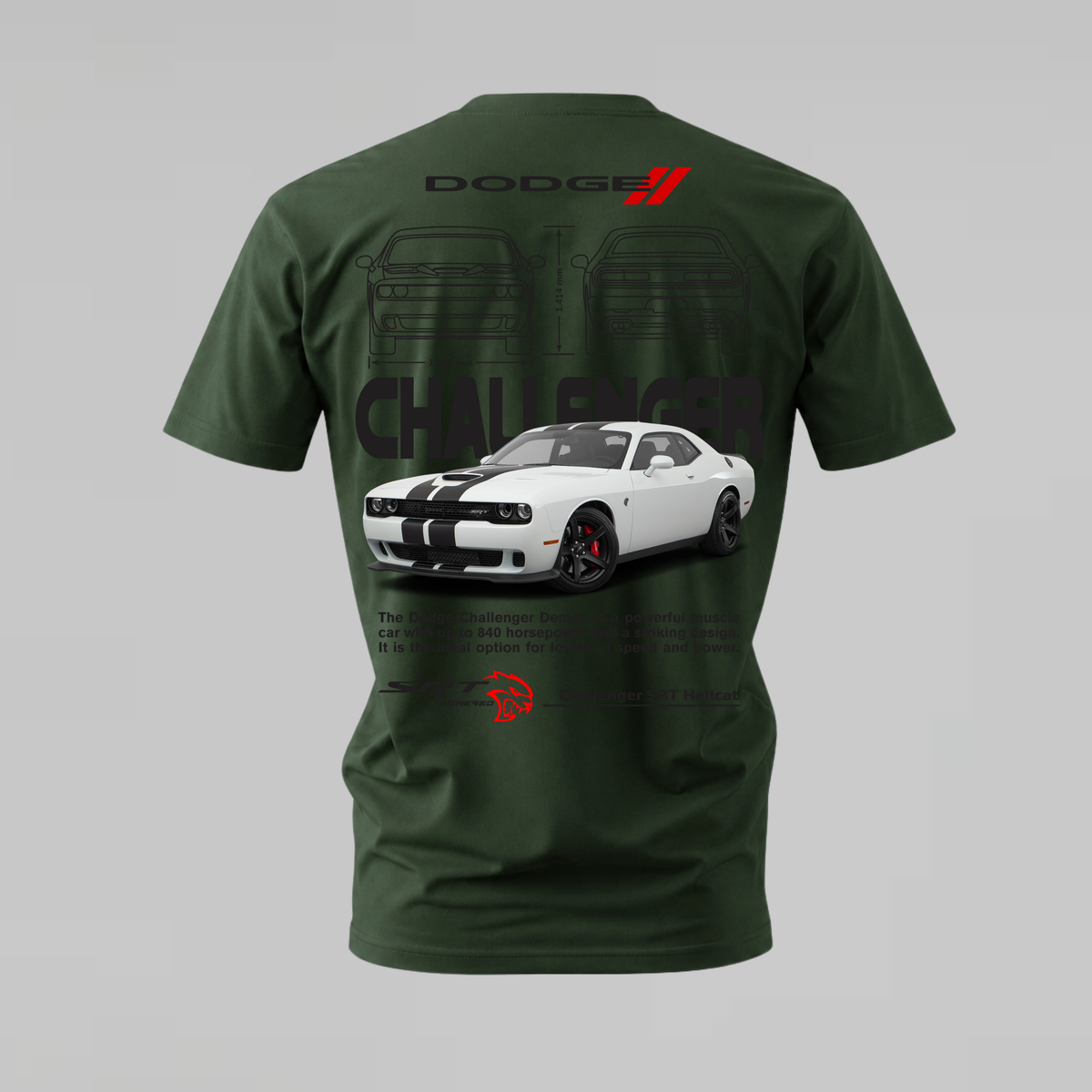 DODGE CHALLENGER WHITE Graphic T-Shirt