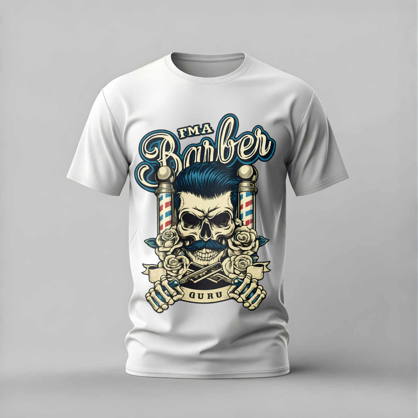 FMA BARBER Guru Skull Graphic T-Shirt