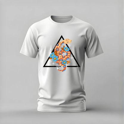 COLORFUL SNAKE Floral Graphic T-Shirt