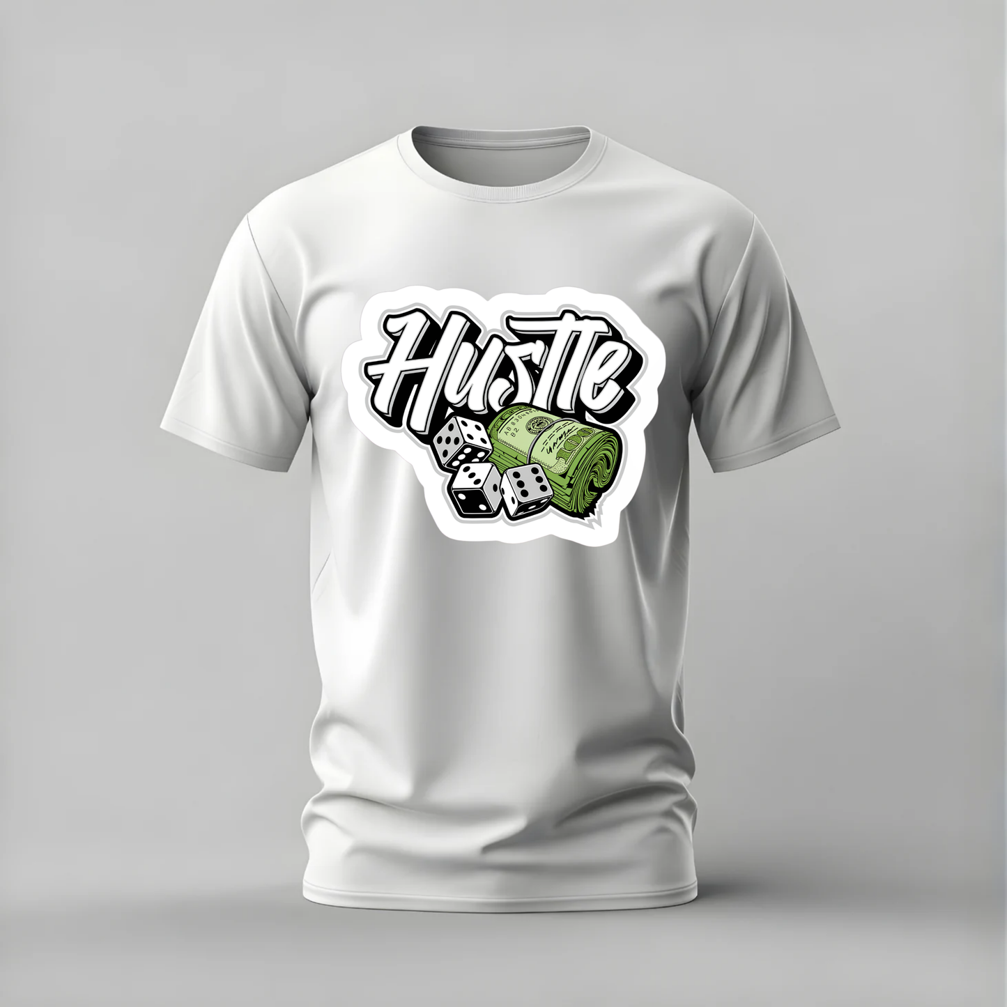 HUSTLE Dice Money Graphic T-Shirt