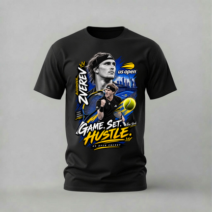 ALEXANDER ZVEREV GAME SET HUSTLE Graphic T-Shirt