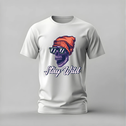 STAY WILD Skull Graphic T-Shirt