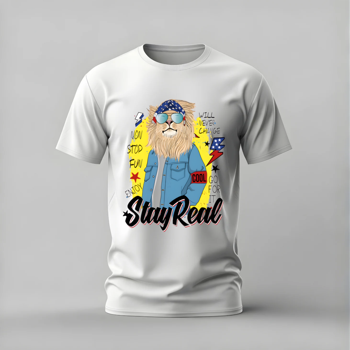 STAY REAL Lion Graphic T-Shirt