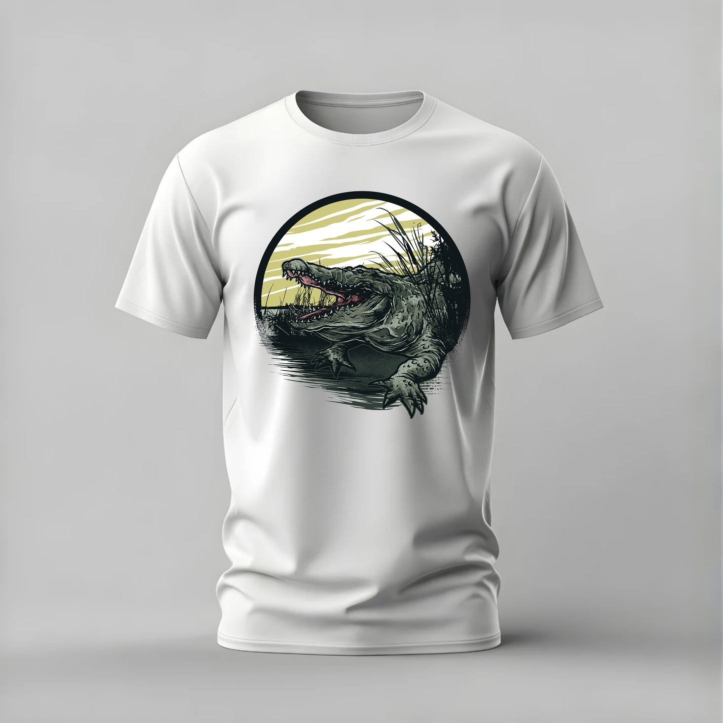 Aggressive Crocodile Graphic T-Shirt