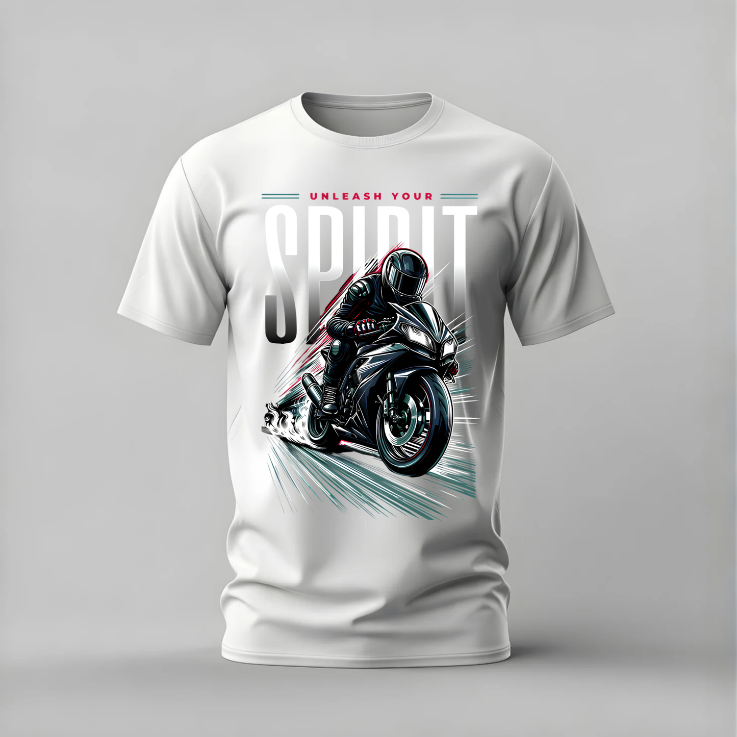 UNLEASH YOUR SPIRIT Motorcycle Graphic T-Shirt