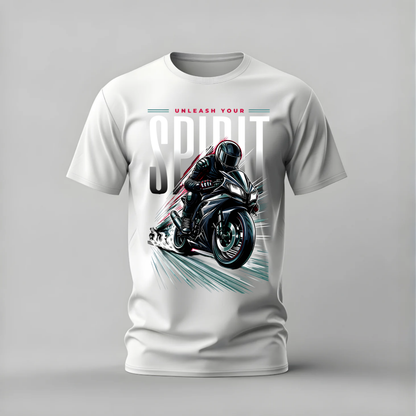 UNLEASH YOUR SPIRIT Motorcycle Graphic T-Shirt