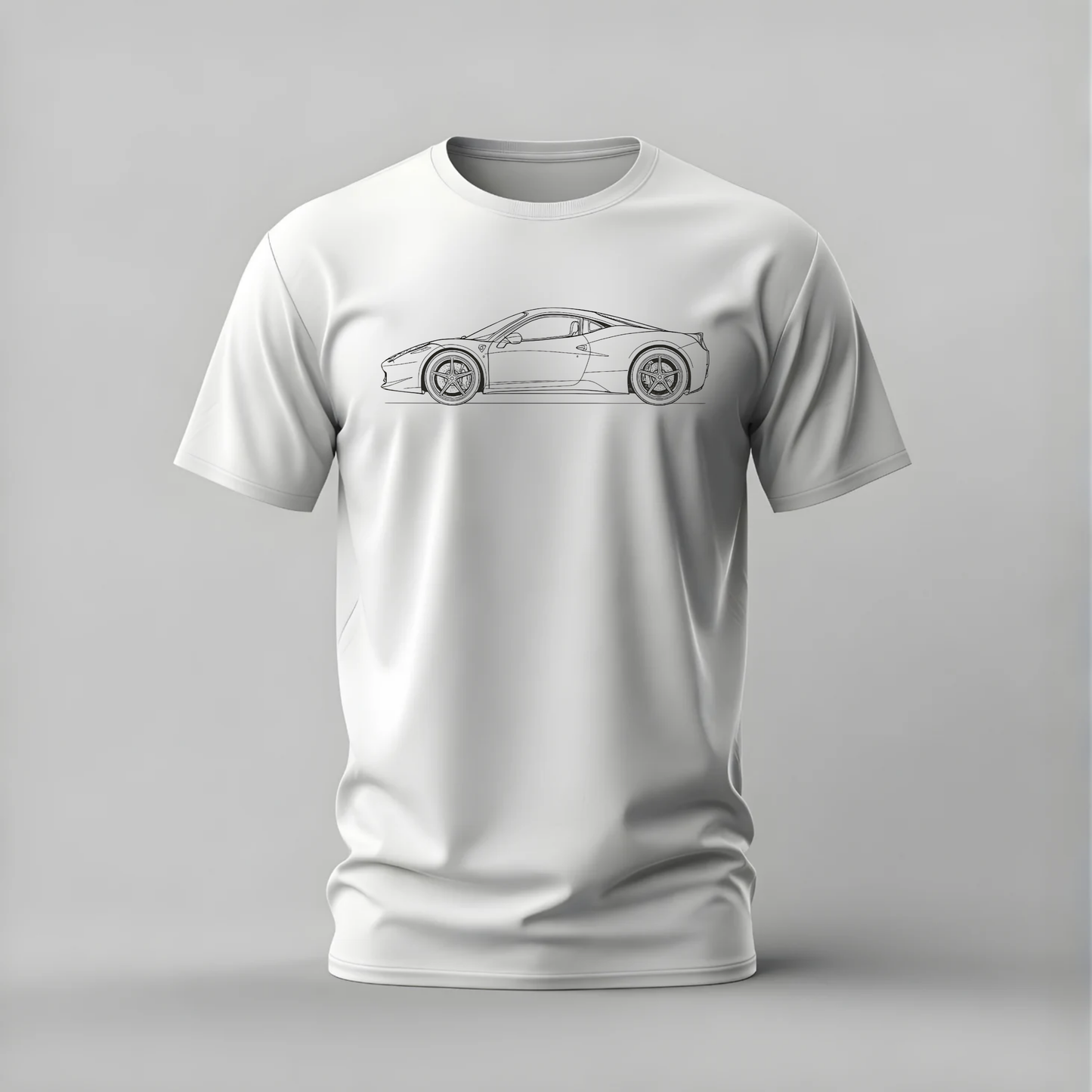 FERRARI Supercar Line Art Graphic T-Shirt