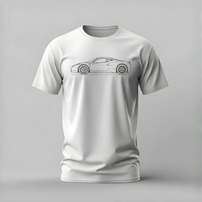 FERRARI Supercar Line Art Graphic T-Shirt