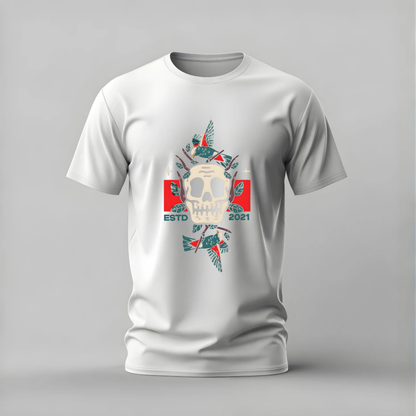 SKULL & BIRDS ESTD 2021 Graphic T-Shirt