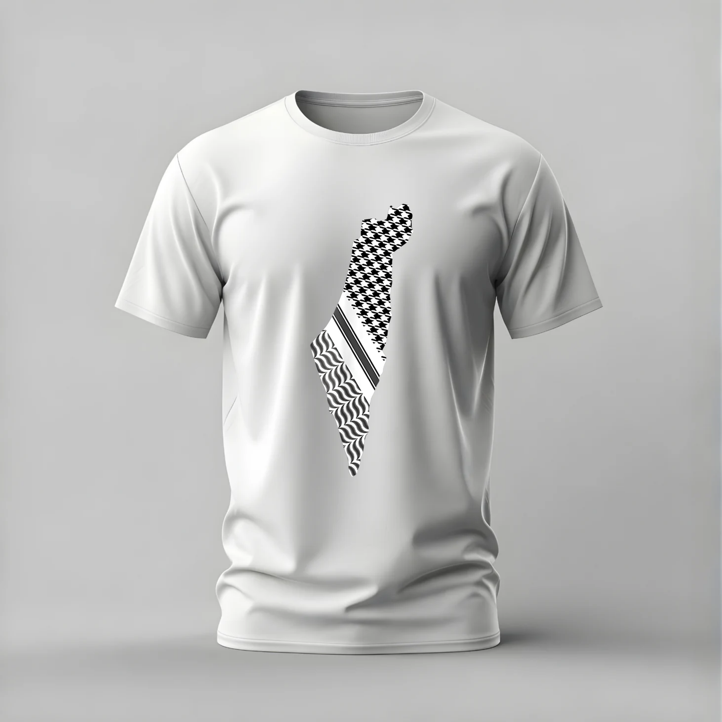 PALESTINE Keffiyeh Map Graphic T-Shirt