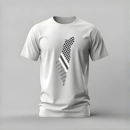 PALESTINE Keffiyeh Map Graphic T-Shirt