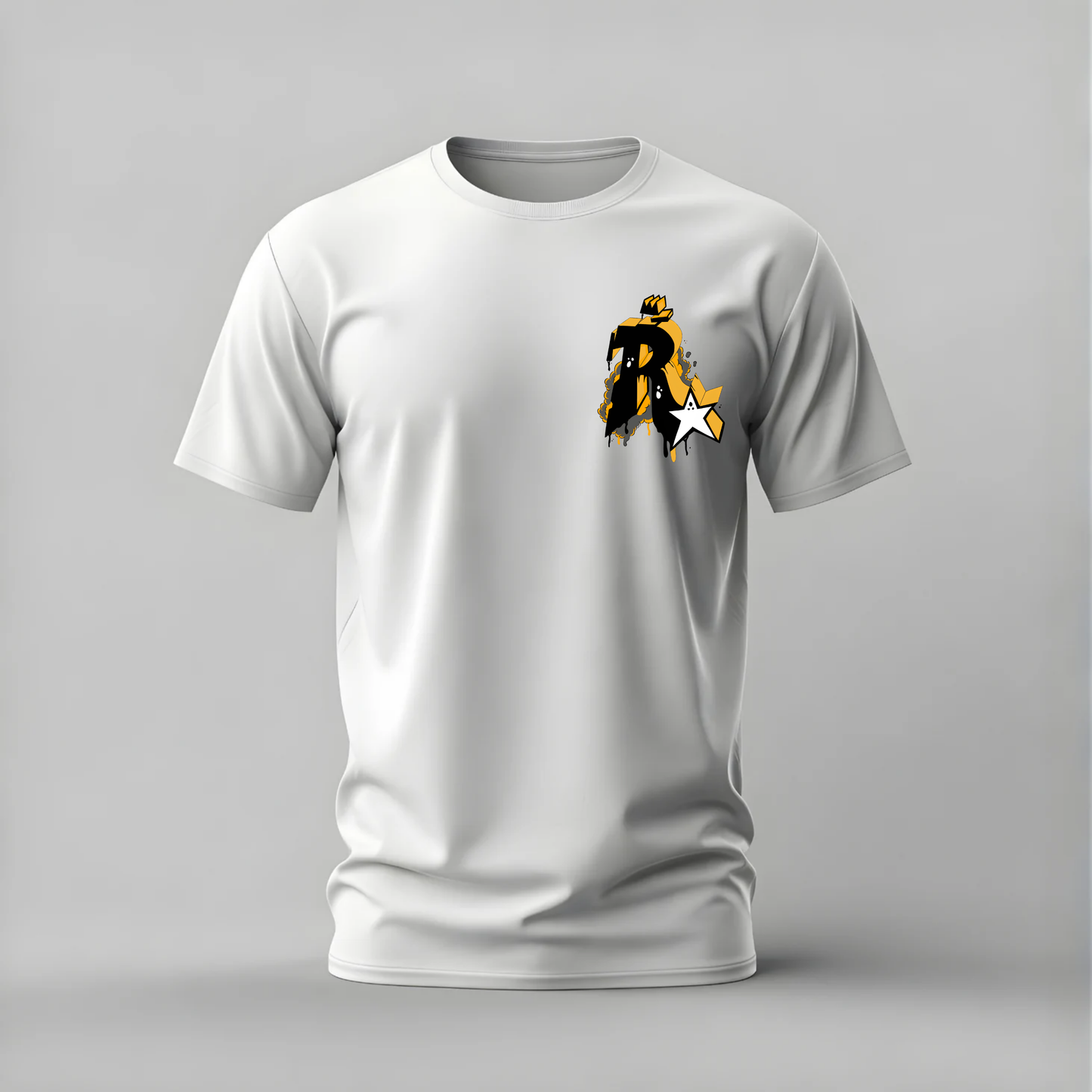 ABSTRACT Yellow Star Graphic T-Shirt