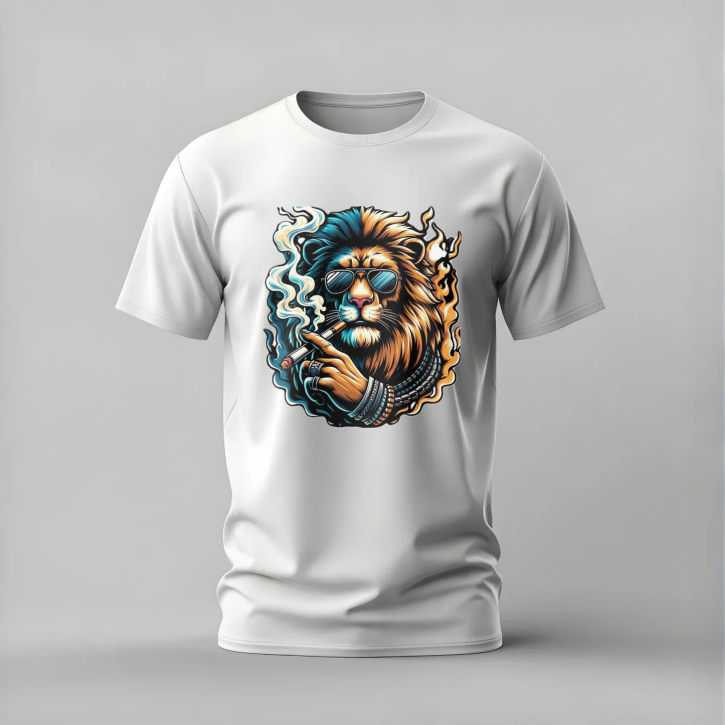 COOL LION Smoking Graphic T-Shirt