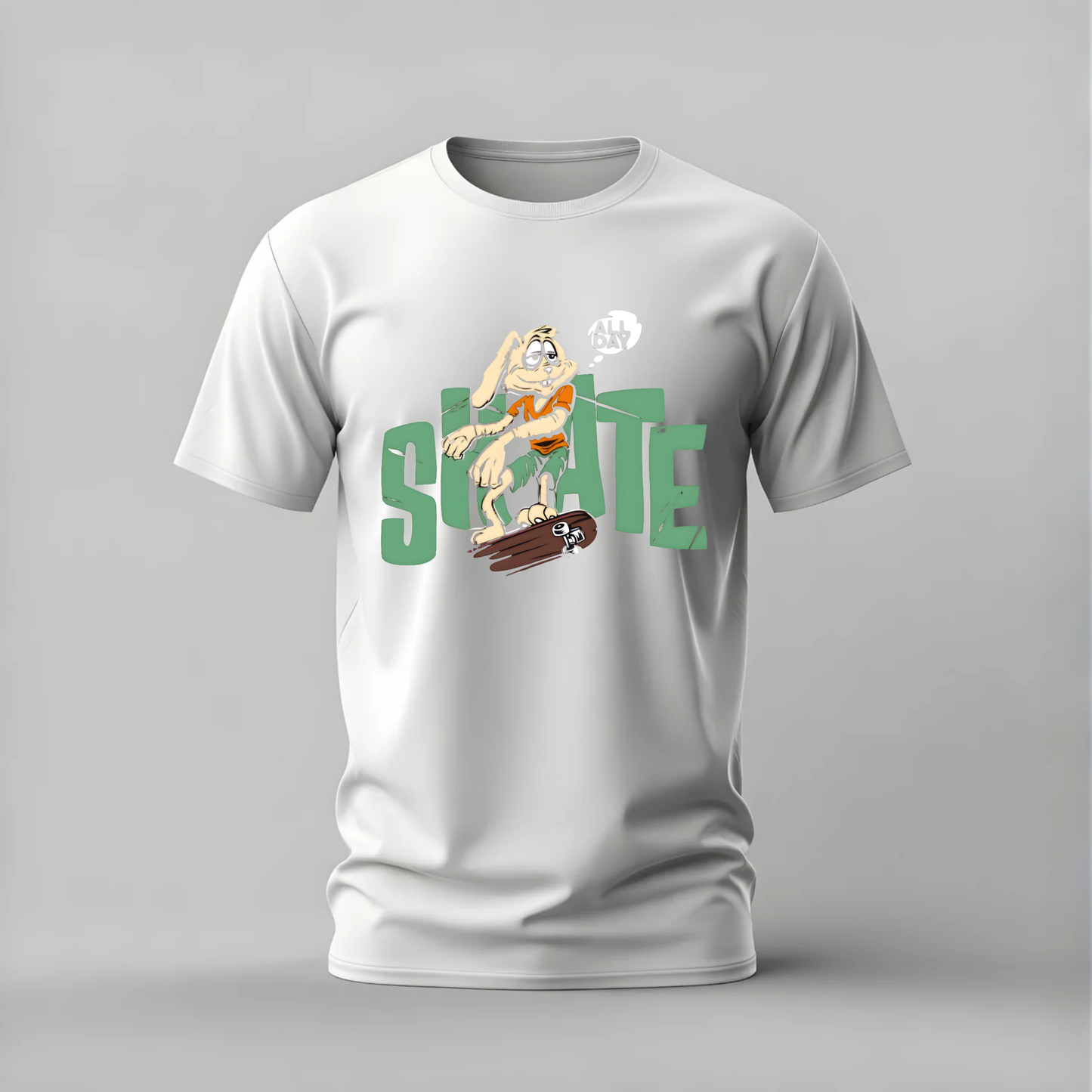 SKATE ALL DAY Rabbit Graphic T-Shirt