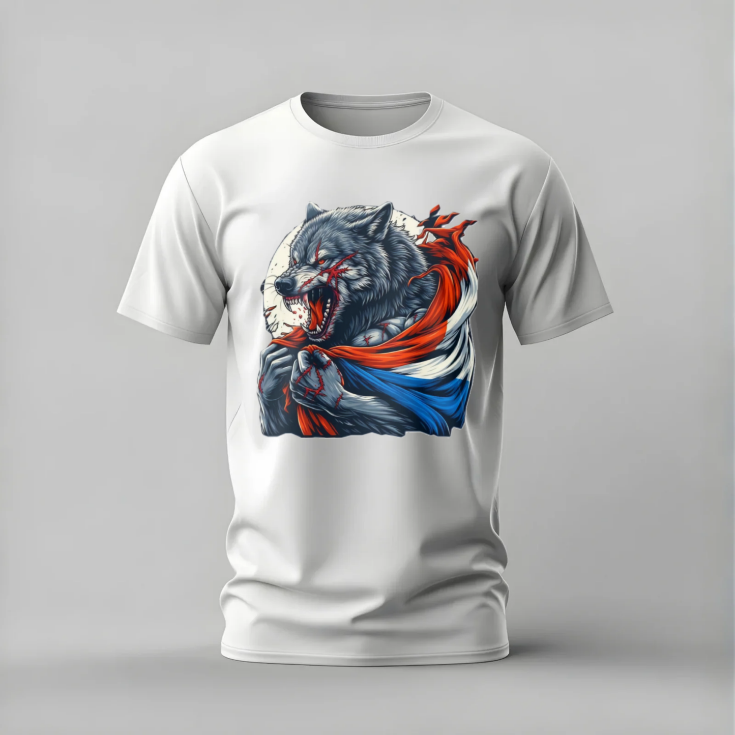 FIERCE WOLF Flame Graphic T-Shirt