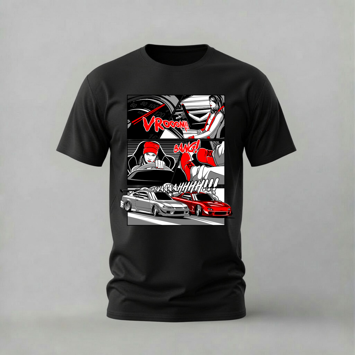 VROOM BANG Comic Graphic T-Shirt