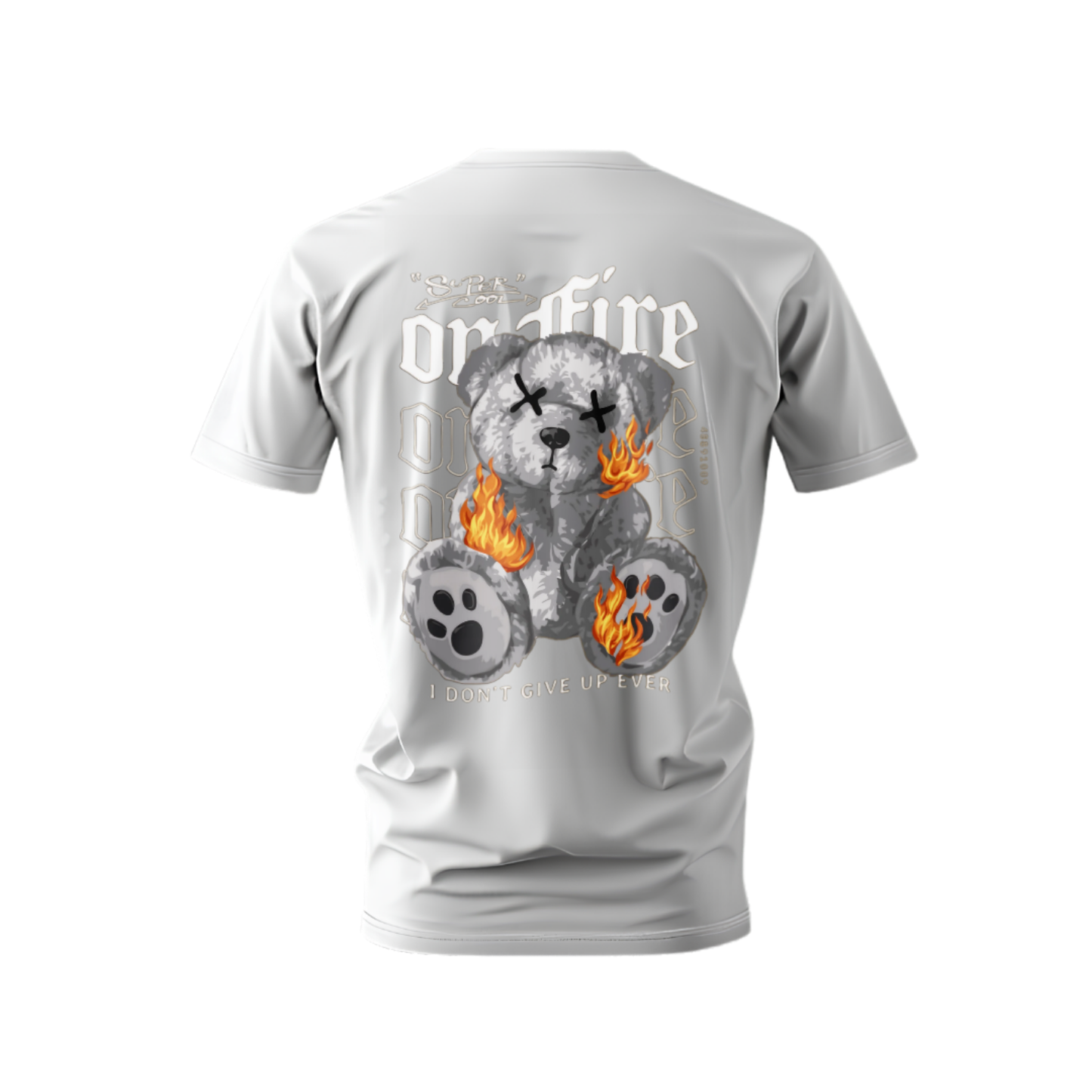 Double Print Teddy Bear Streetwear Tee – Error Not Found & On Fire