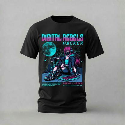 DIGITAL REBELS HACKER Graphic T-Shirt