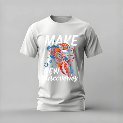 MAKE NEW DISCOVERIES Skull Graphic T-Shirt
