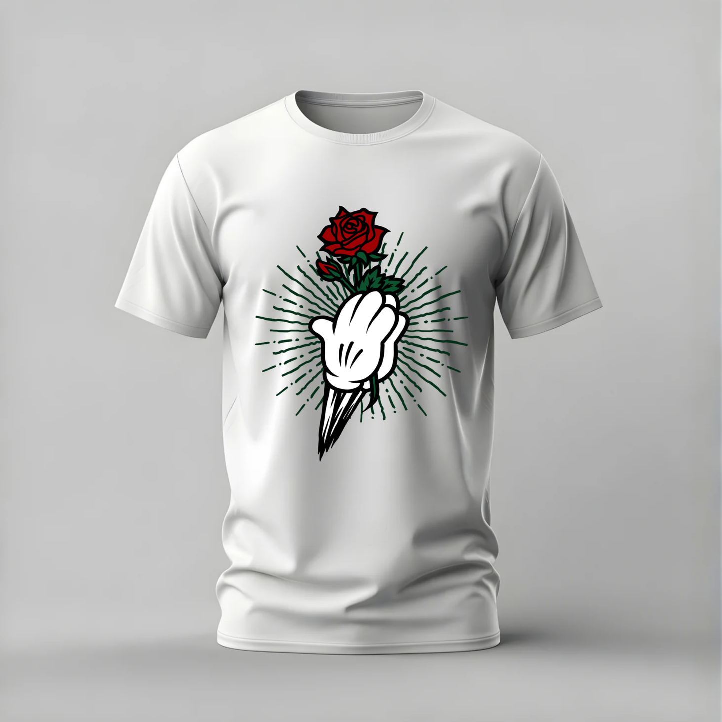 MICKEY MOUSE Rose Fist Graphic T-Shirt