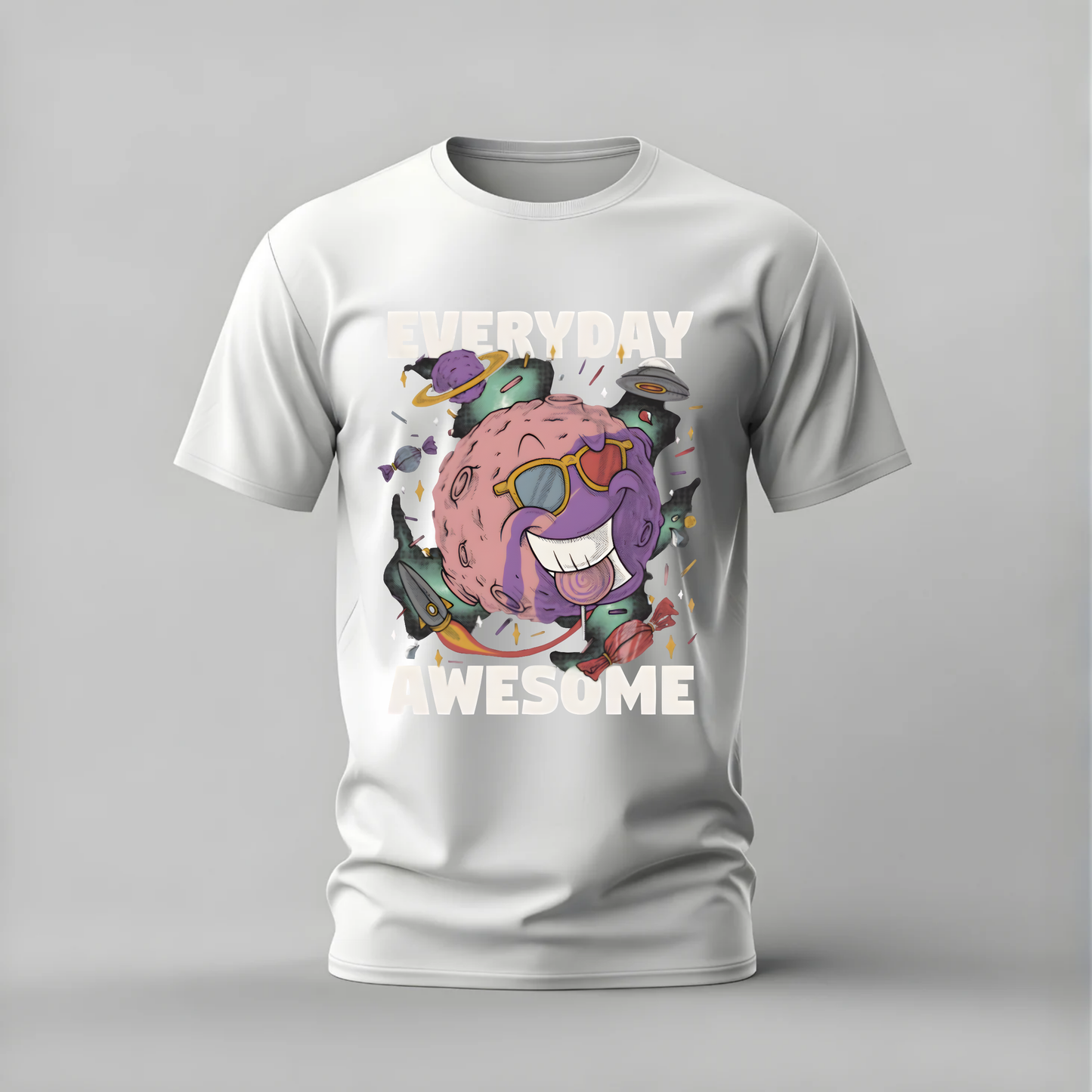 EVERYDAY AWESOME Planet Graphic T-Shirt