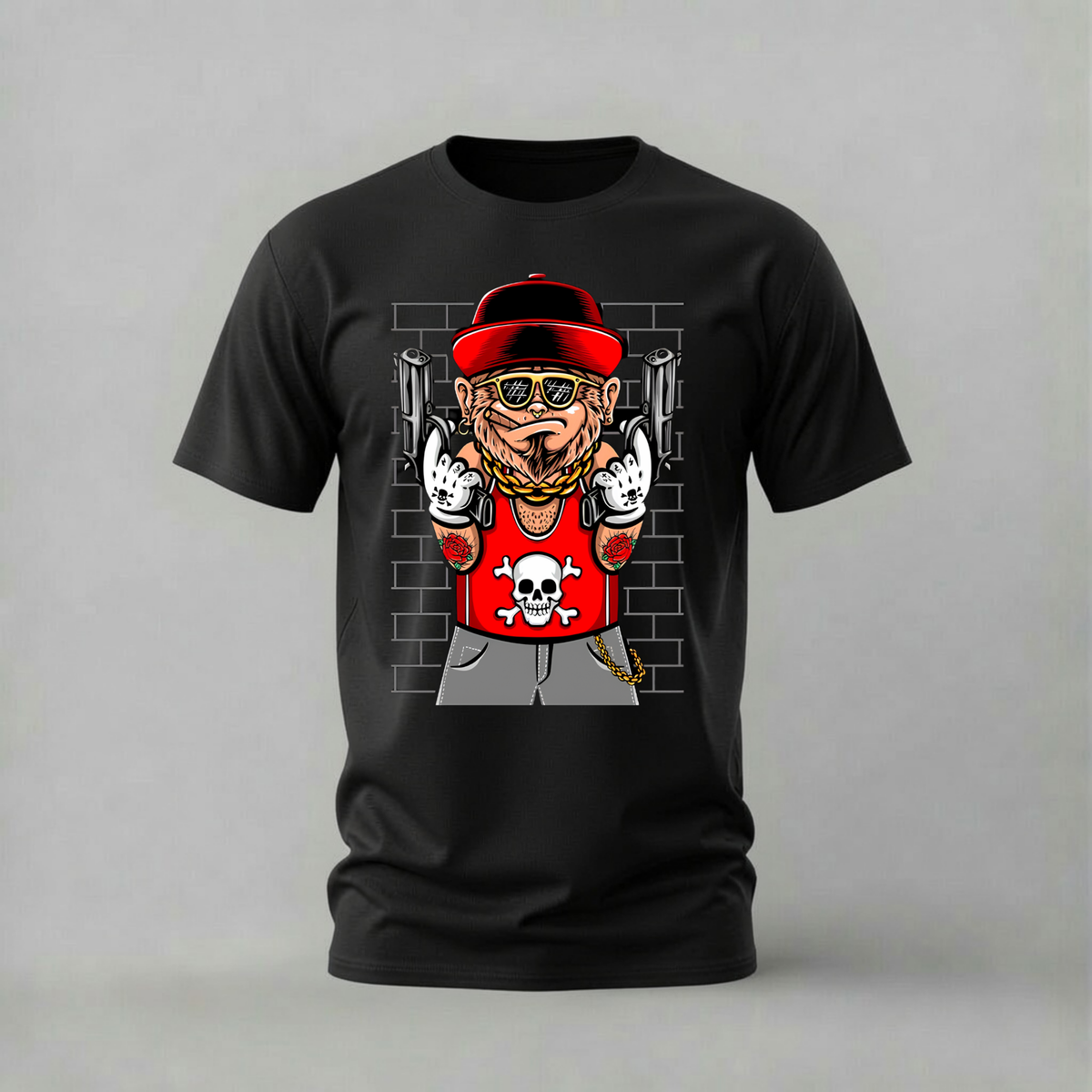 GANGSTER MONKEY Graphic T-Shirt