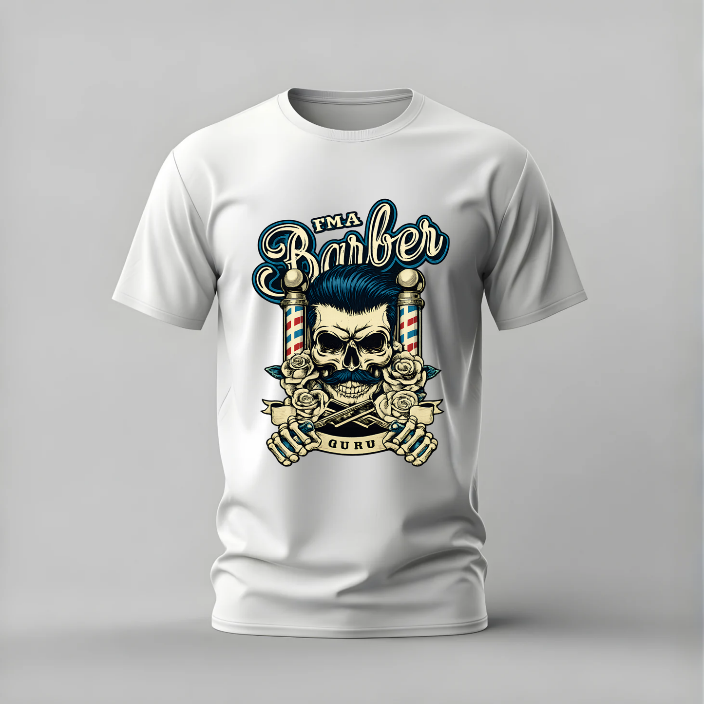 FMA BARBER Guru Skull Graphic T-Shirt