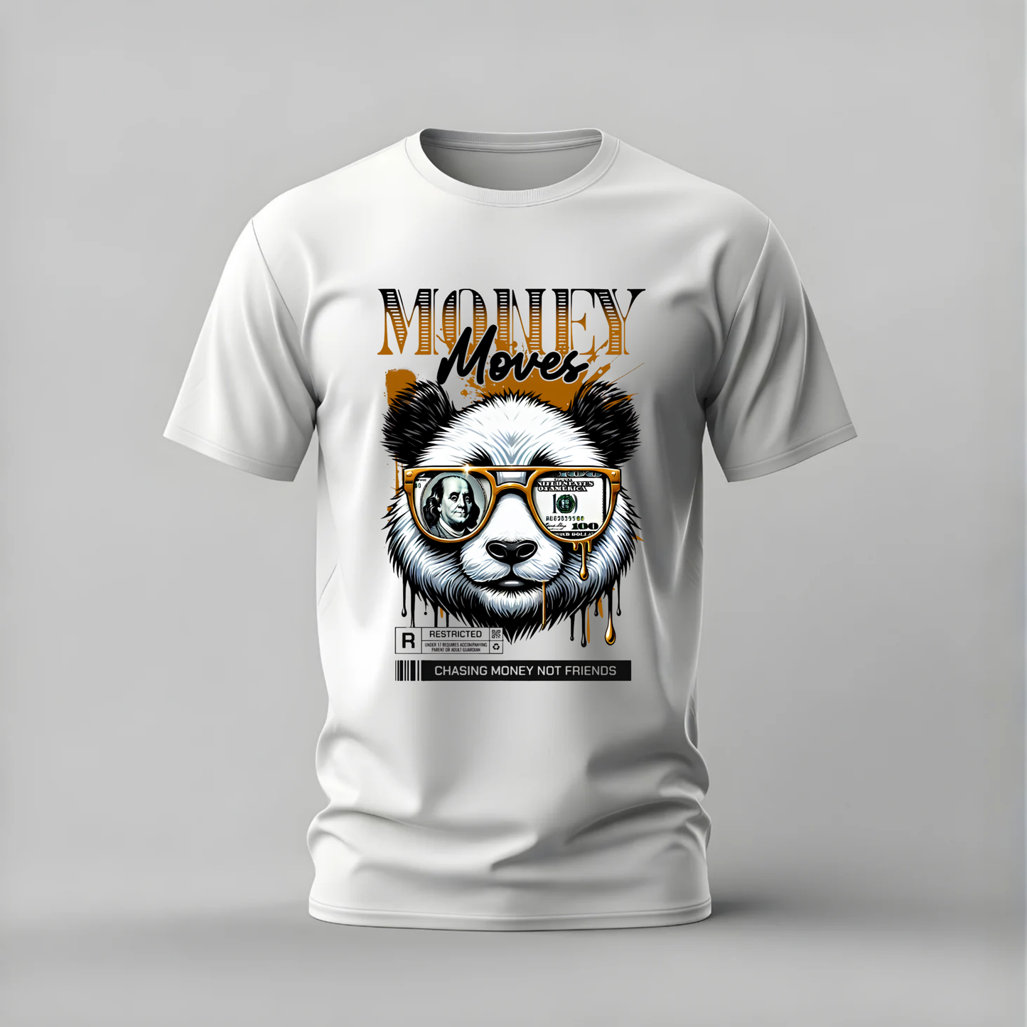 MONEY MOVES Panda Graphic T-Shirt