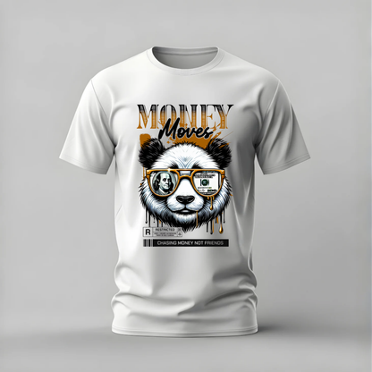 MONEY MOVES Panda Graphic T-Shirt