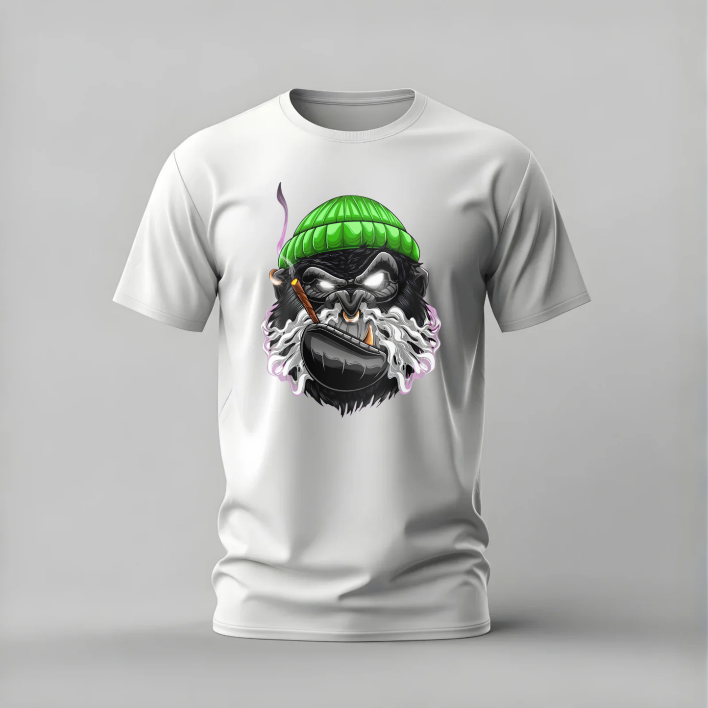 GANJA GORILLA Smoking Ape Graphic T-Shirt