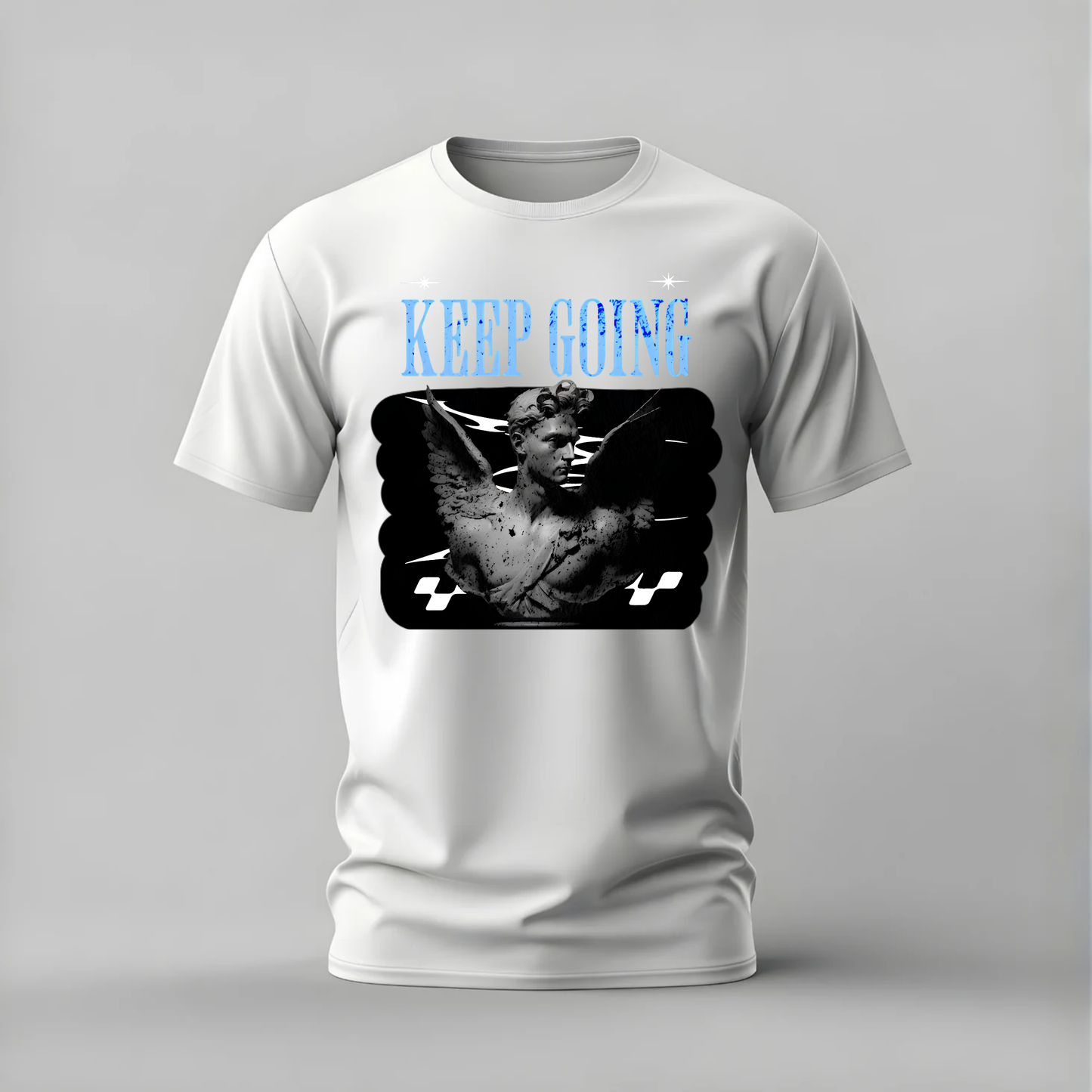 KEEP GOING Angel Statue Graphic T-Shirt