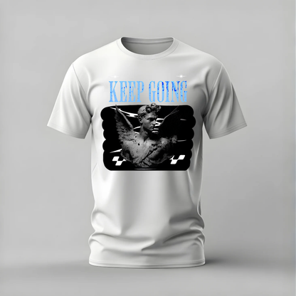 KEEP GOING Angel Statue Graphic T-Shirt