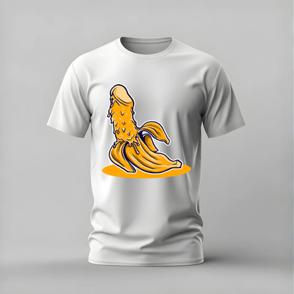 PEELED BANANA Phallic Graphic T-Shirt