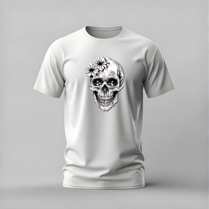 FLOWER SKULL Graphic T-Shirt